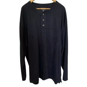 Duluth Trading Co. 1/4 Button Men’s 2XL Long Sleeve Shirt Black